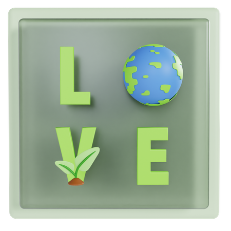 Amar la tierra  3D Icon