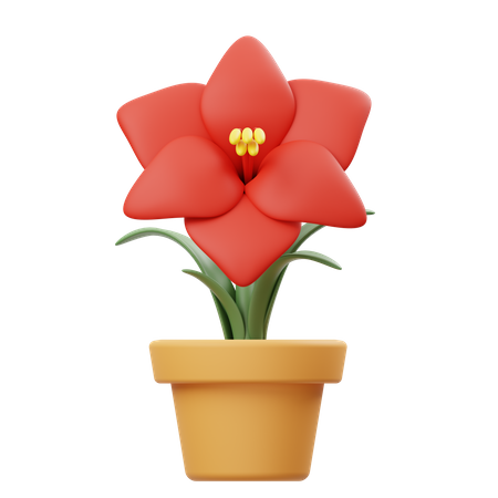 Amarilis Flower Pot  3D Icon