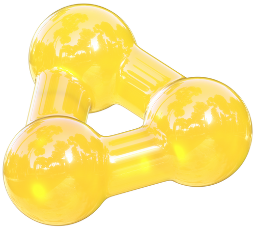 Conexión atómica amarilla  3D Icon