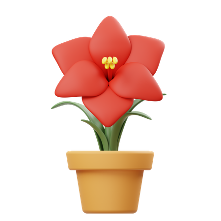 Pot de fleur d'amaryllis  3D Icon