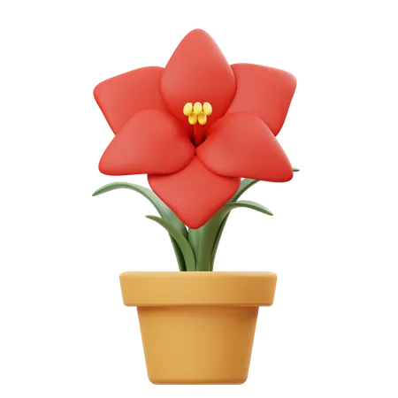 Pot de fleur d'amaryllis  3D Icon
