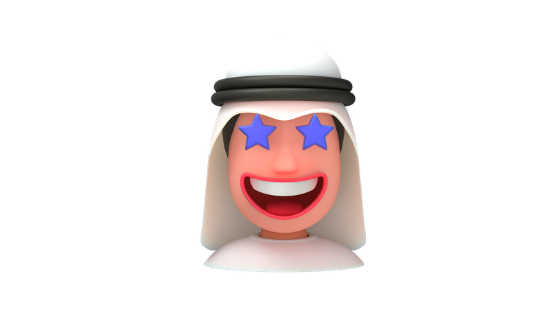 Amazed Arab Man  3D Icon