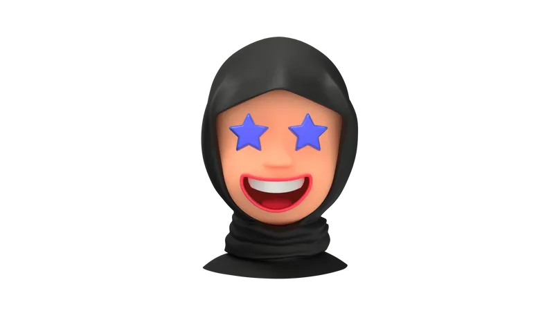 Amazed Arab Woman emoji  3D Illustration