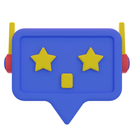 Amazed Chatbot  3D Icon
