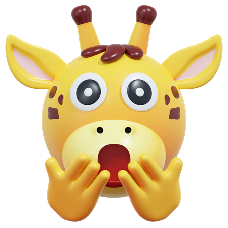 Amazed Giraffe Emoticon  3D Icon