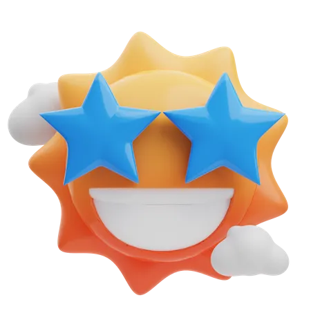 Amazed Sun  3D Emoji