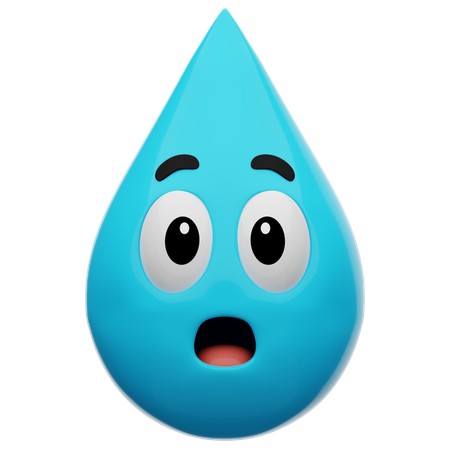 Amazed Water Emoji  3D Icon