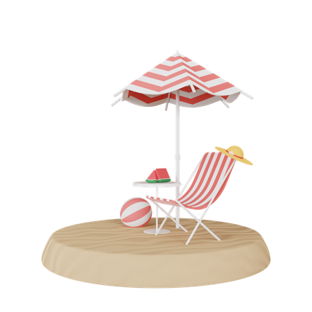 Ambiance plage  3D Illustration