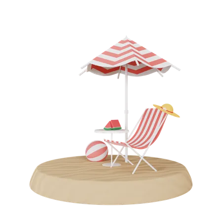 Ambiance plage  3D Illustration