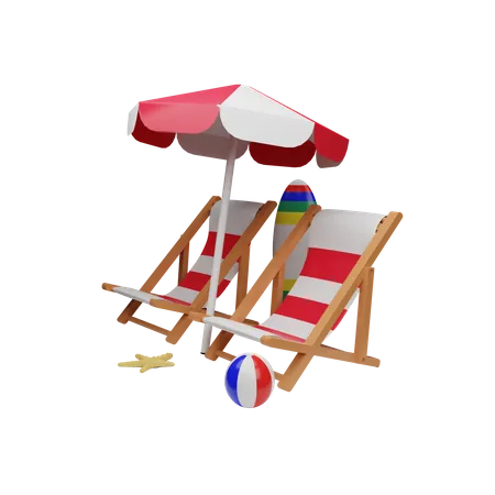 Ambiance plage  3D Illustration