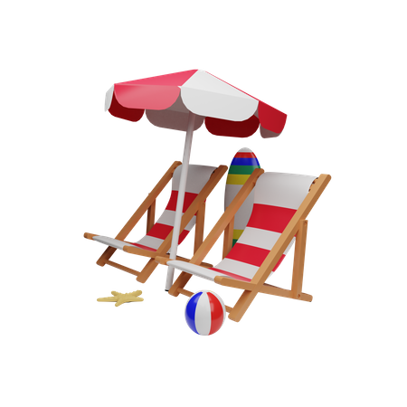 Ambiente de playa  3D Illustration