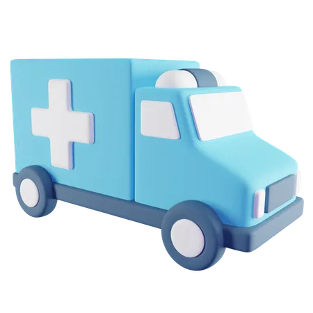 3 D Illustration Of Blue Ambulance 3D Icon
