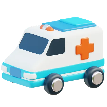 A Vibrant And Detailed Illustration Of A 3 D Ambulance 3D Icon