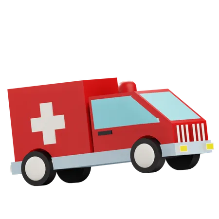 3 D Ambulance Illustration With Transparetnt Background 3D Icon
