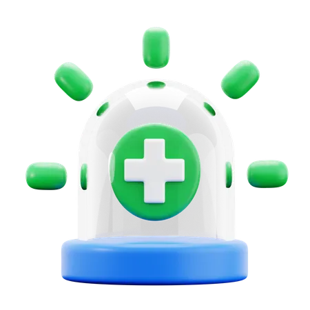 Emergency Alarm With Medical Hospital Symbol Inside For Danger Attention Signal 3 D Icon Illustration Render Design 3D Icon