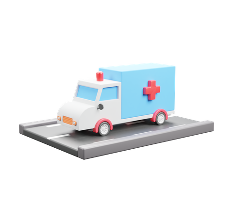 Ambulance sur la route  3D Icon