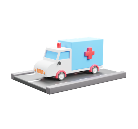 Ambulancia en la carretera  3D Icon