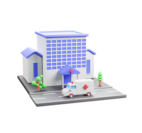 Ambulancia en el hospital  3D Icon