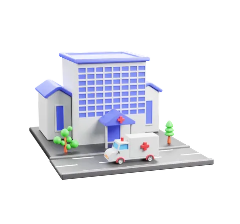 Ambulancia en el hospital  3D Icon