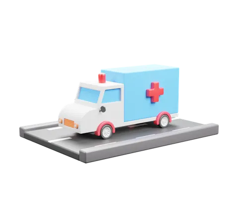 Ambulância na estrada  3D Icon