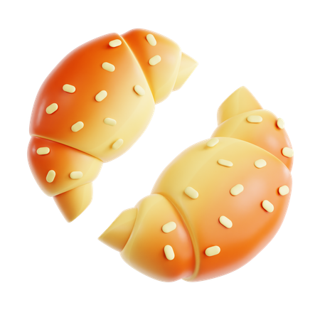 Croissant de amêndoa  3D Icon