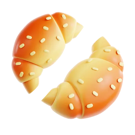 Croissant de amêndoa  3D Icon