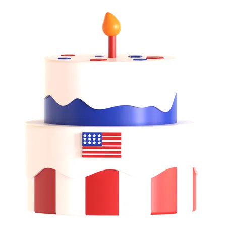 America Cake  3D Icon