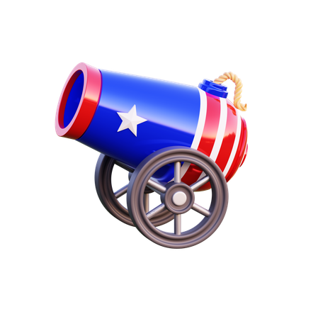 America Cannon  3D Icon