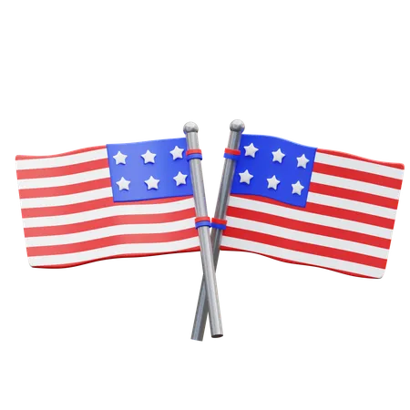 America Flags  3D Icon