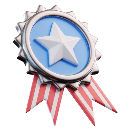 3 D Illustration American Badge 3D Icon