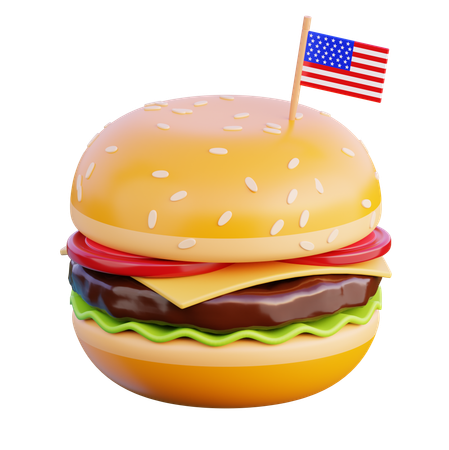 American Burger  3D Icon