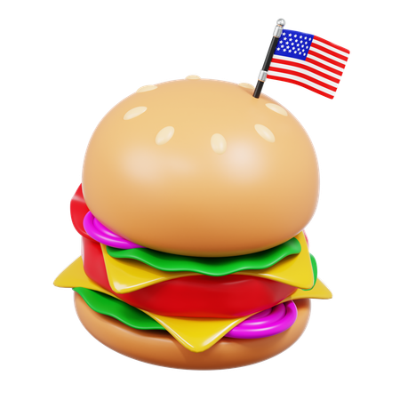 American Burger  3D Icon
