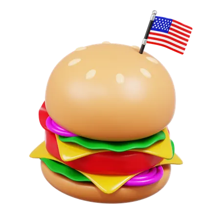 American Burger  3D Icon
