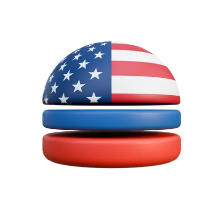American Burger  3D Icon