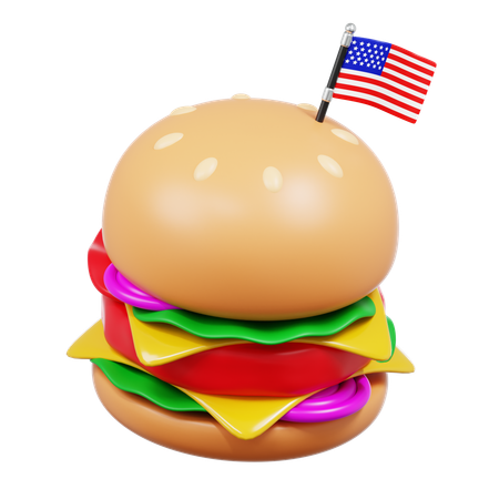 American Burger  3D Icon