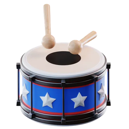 3 D Illustration American Drum 3D Icon