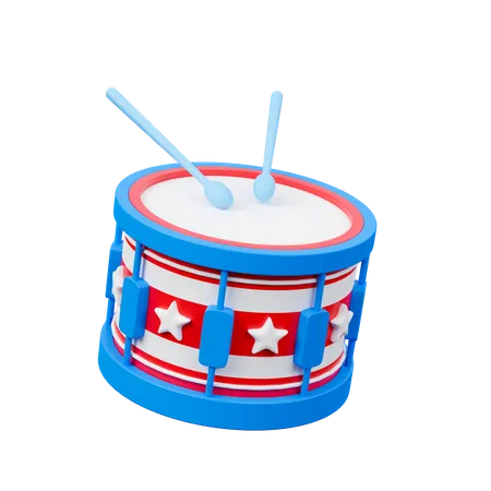 Fourth Of July Drum 3 D Icon 3D Icon