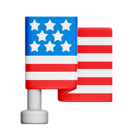 American Flag  3D Icon