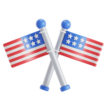American Flag  3D Icon