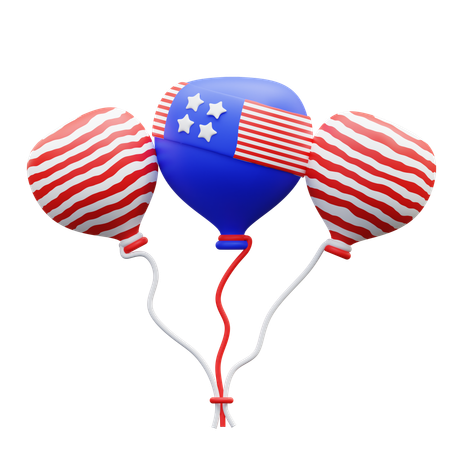 American Flag Balloons  3D Icon
