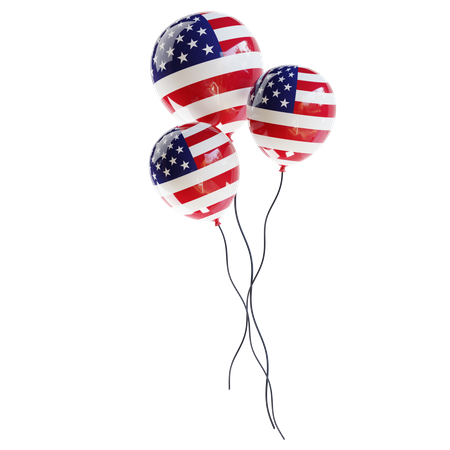 American Flag Balloons  3D Icon