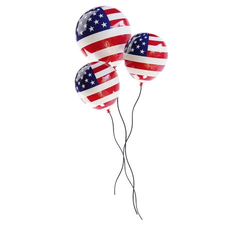 American Flag Balloons  3D Icon