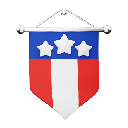 American Flag Ornament  3D Icon