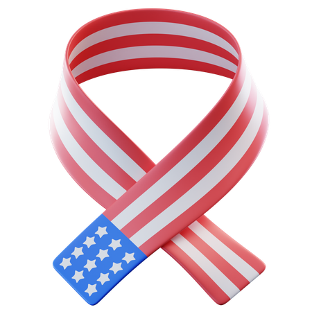 American Flag Ribbon  3D Icon