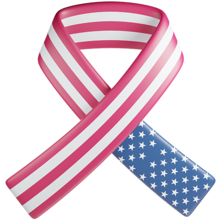 American Flag Ribbon  3D Icon