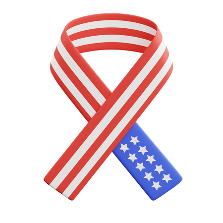 American Flag Ribbon  3D Icon
