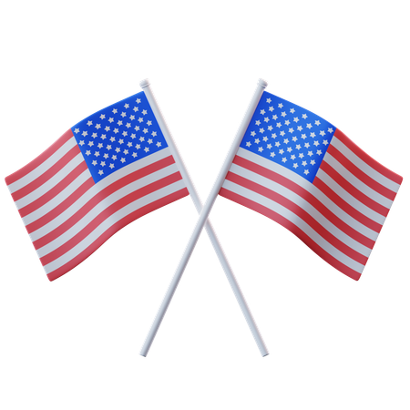 American Flags  3D Icon