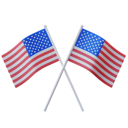 American Flags  3D Icon