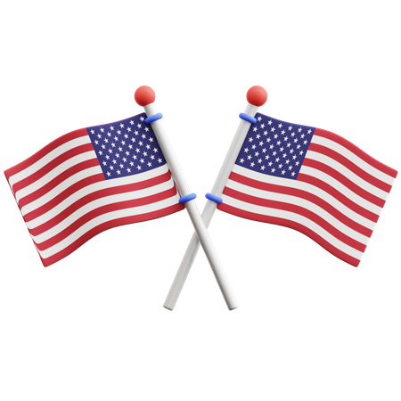 American Flags  3D Icon