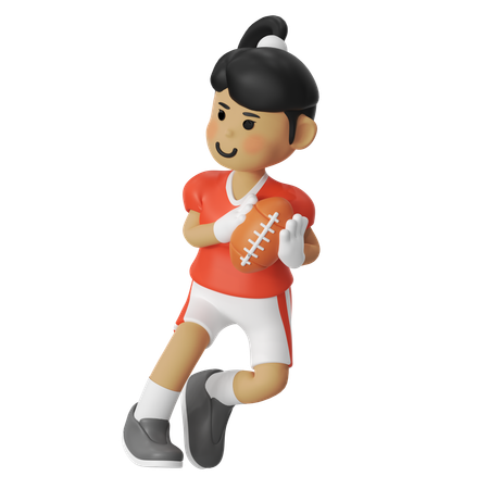 アメリカンフットボール バックランガール  3D Illustration